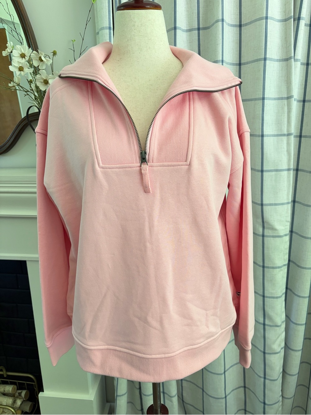 Eddie Bauer Soft Pink Quarter Zip Pullover Sweatshirt